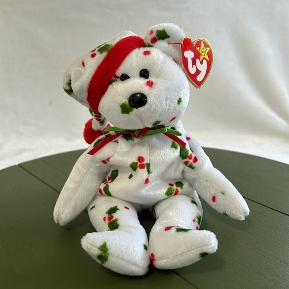 Retired‎ 1998 Holiday Teddy Original TY Beanie Baby 1st Edition Jingle Bear